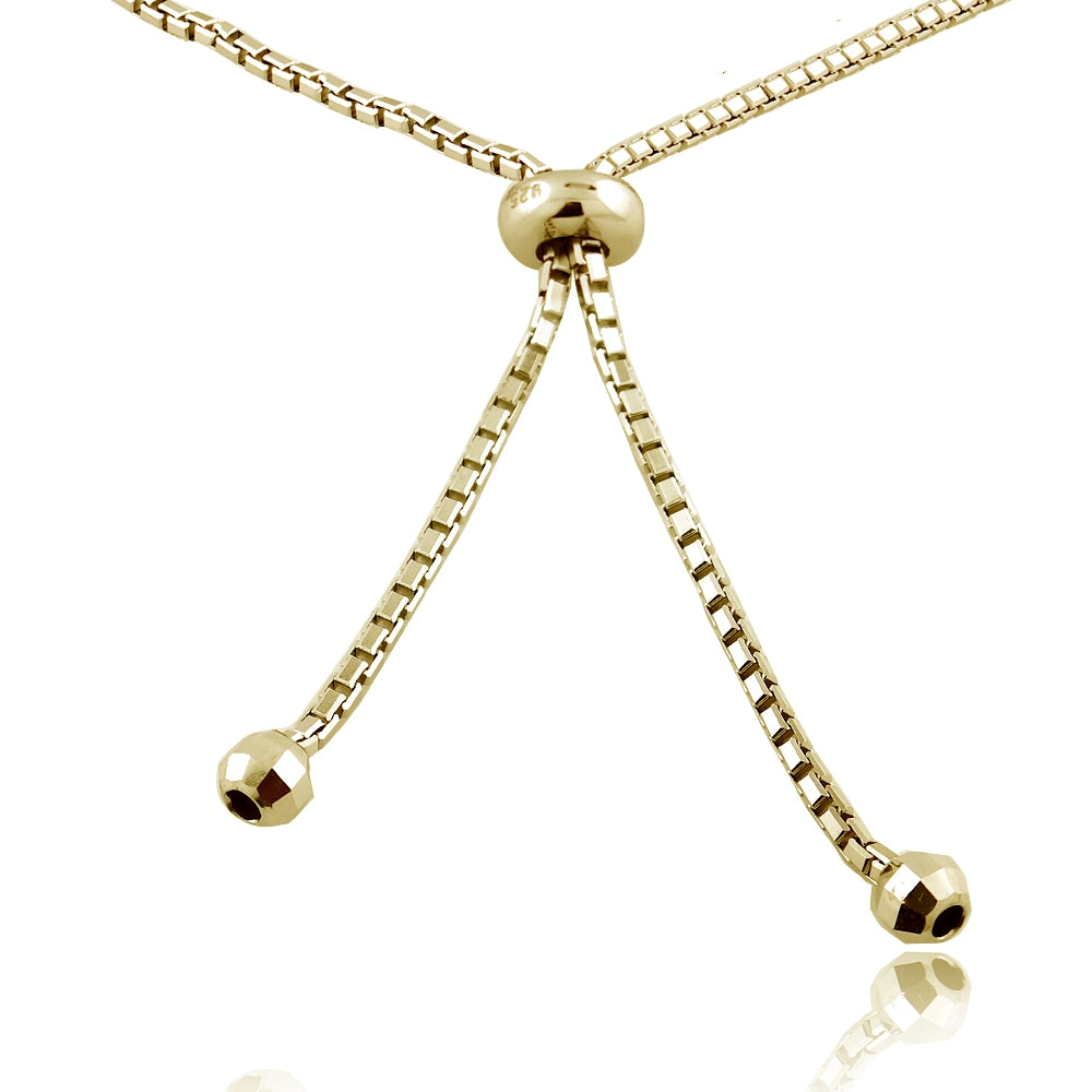 18K Gold over Sterling Silver Swarovski Elements Adjustable Bracelet-2