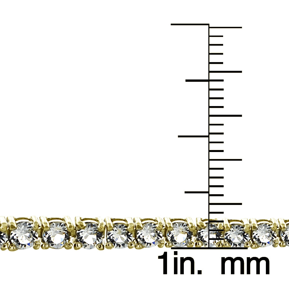 18K Gold over Sterling Silver Swarovski Elements Adjustable Bracelet-3
