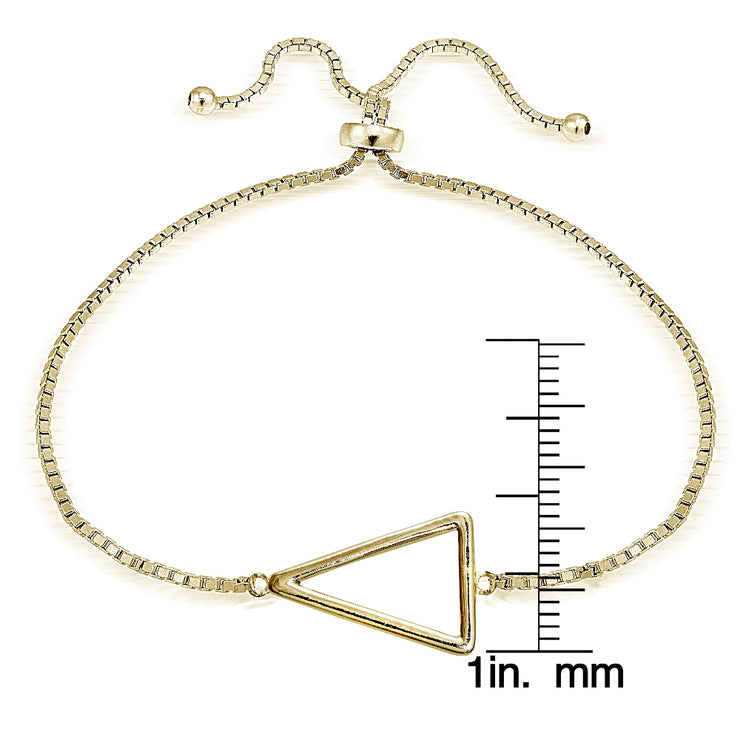 Gold Tone over Sterling Silver Triangle Polished Adjustable Bracelet