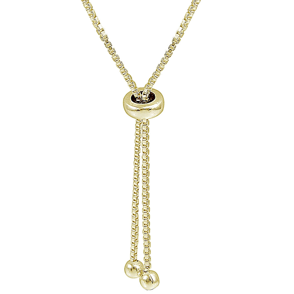 Gold Tone over Sterling Silver Polished Pretzel Love Knot Adjustable Bracelet-2
