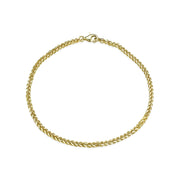 Yellow Gold Flashed Sterling Silver 1.5mm Spiga Chain Bracelet, 7 Inches