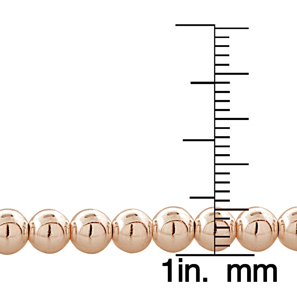 Rose Gold Tone over Sterling Silver Bead Adjustable Bracelet-3