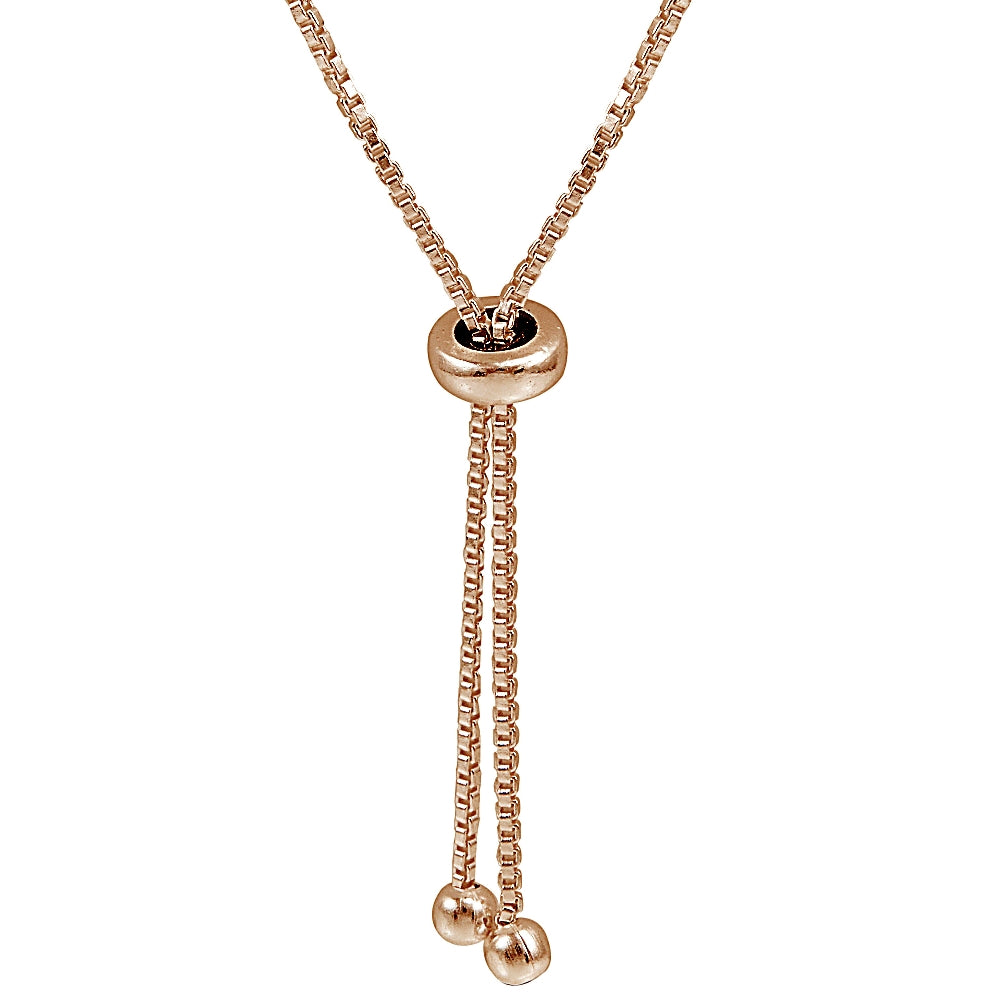 Rose Gold Tone over Sterling Silver Cubic Zirconia 3-Stone Halo Adjustable Bracelet-2