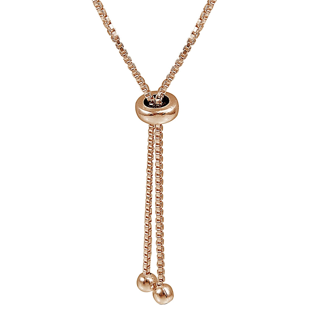 Rose Gold Tone over Sterling Silver Cubic Zirconia Infinity & Bar Adjustable Bracelet-2