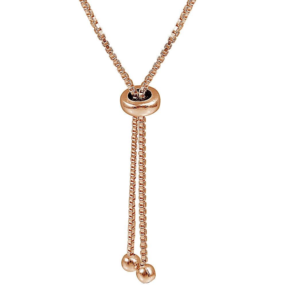 Rose Gold Tone over Sterling Silver Cubic Zirconia Intertwining Circles Adjustable Bracelet-2