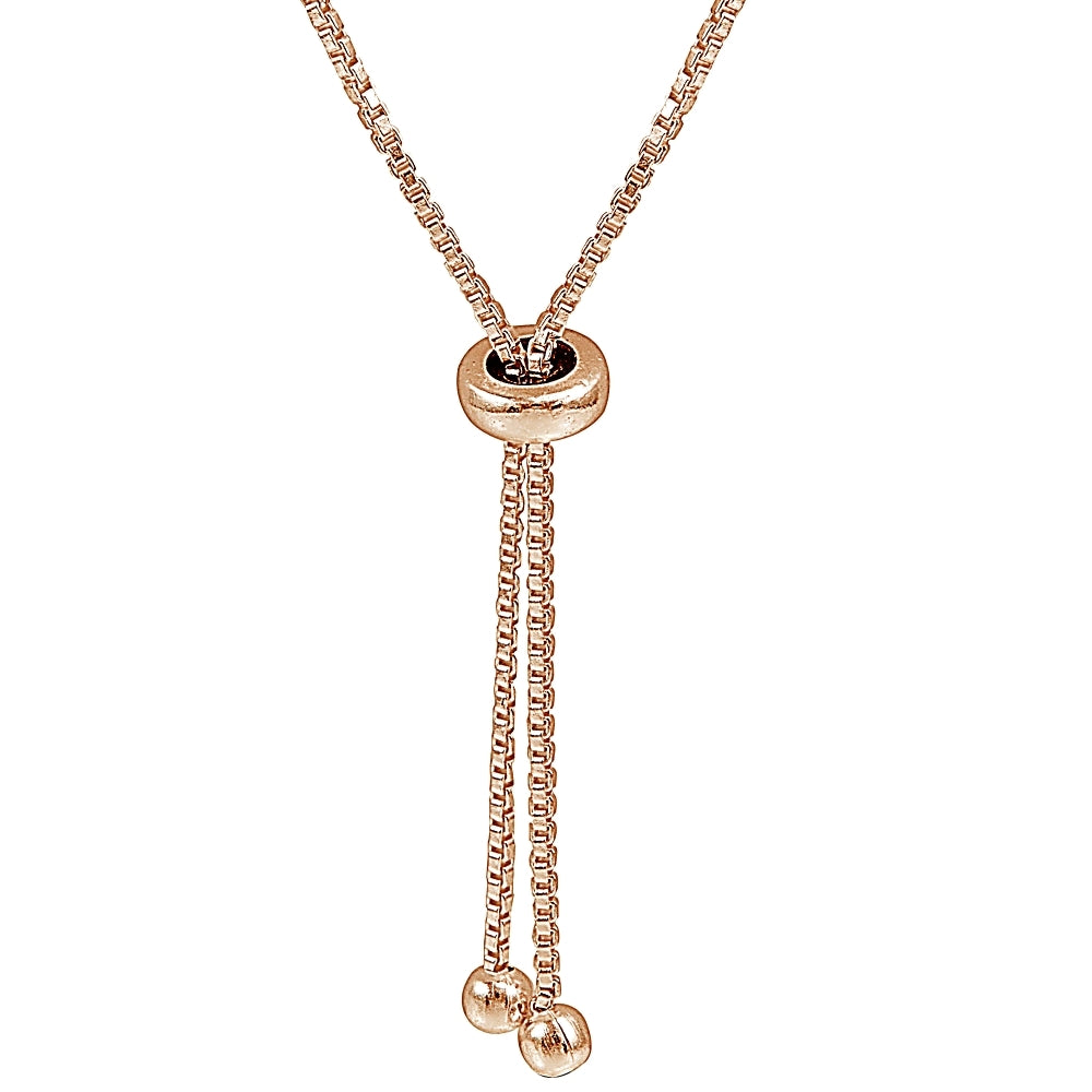 Rose Gold Flashed Sterling Silver 4mm Bead Adjustable Bracelet-2