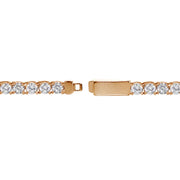 Rose Gold Sterling Silver Cubic Zirconia 4mm Round-cut Tennis Bracelet