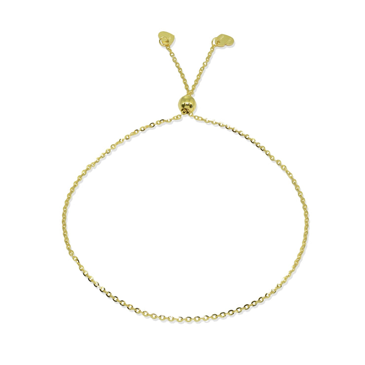 14K Gold Chain Twist Link Italian Adjustable Bracelet