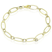 14k Gold Italian Lightweight Thin Oval Chain Link Bracelet
