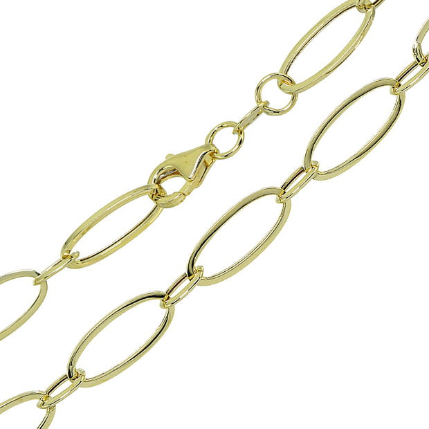 14k Gold Italian Lightweight Thin Oval Chain Link Bracelet