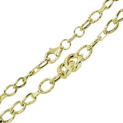 14k Gold Italian Lightweight Intertwining Links and Bar Chain Link Bracelet