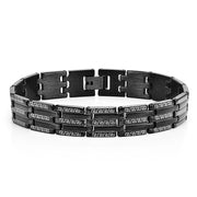 Black Stainles Steel Link Fashion Mens Bracelet