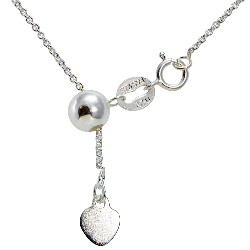 Sterling Silver 1.5mm Rolo Adjustable Chain Necklace 20" Inches-2