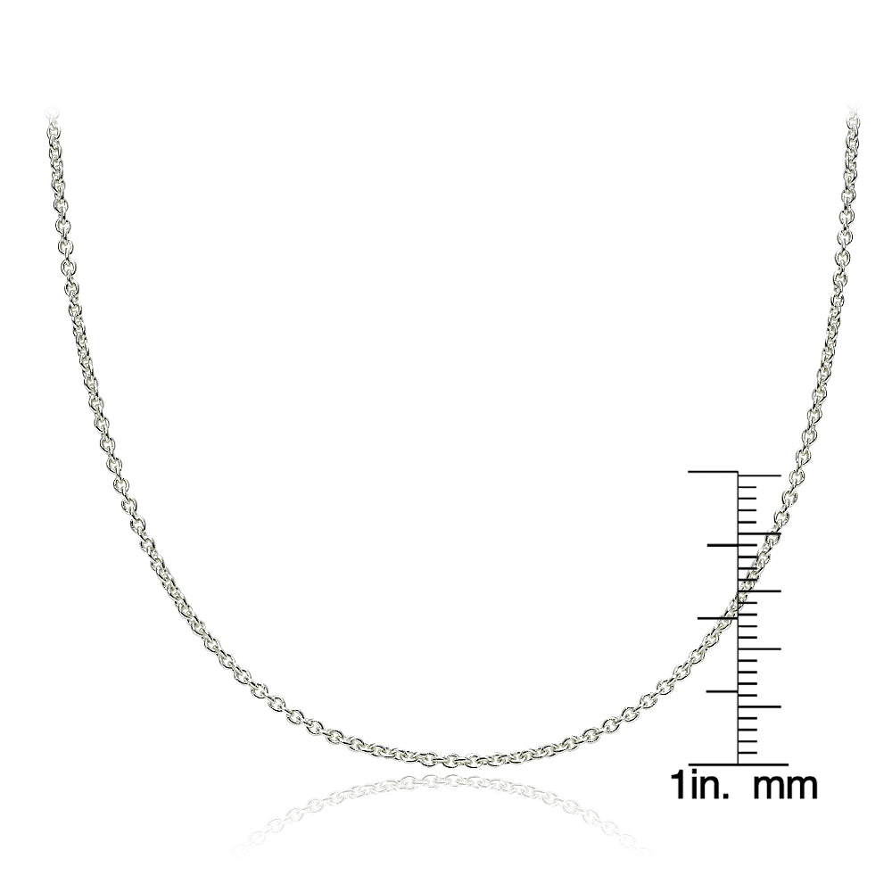 Sterling Silver 1.5mm Rolo Adjustable Chain Necklace 20" Inches-3