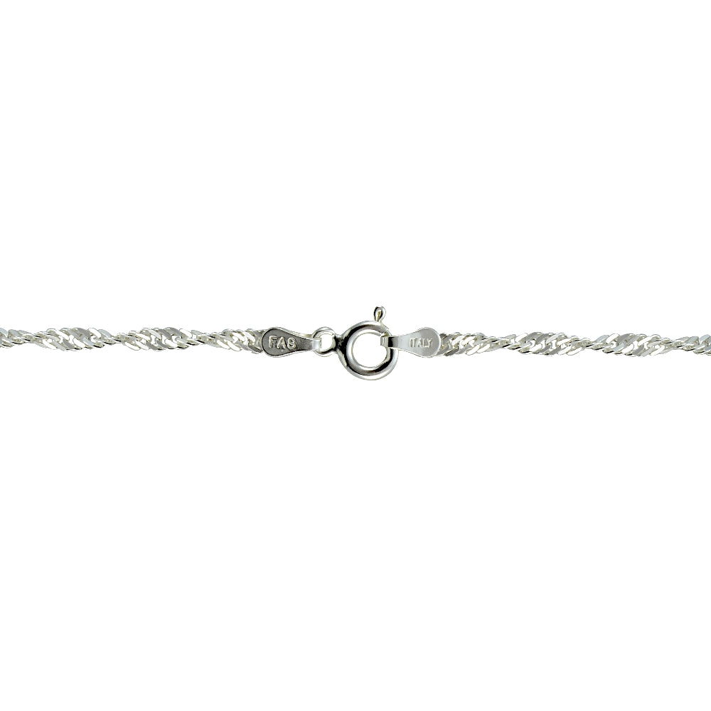 Sterling Silver Italian 2.5mm Diamond-Cut Twist Chain Necklace 24-Inches-2