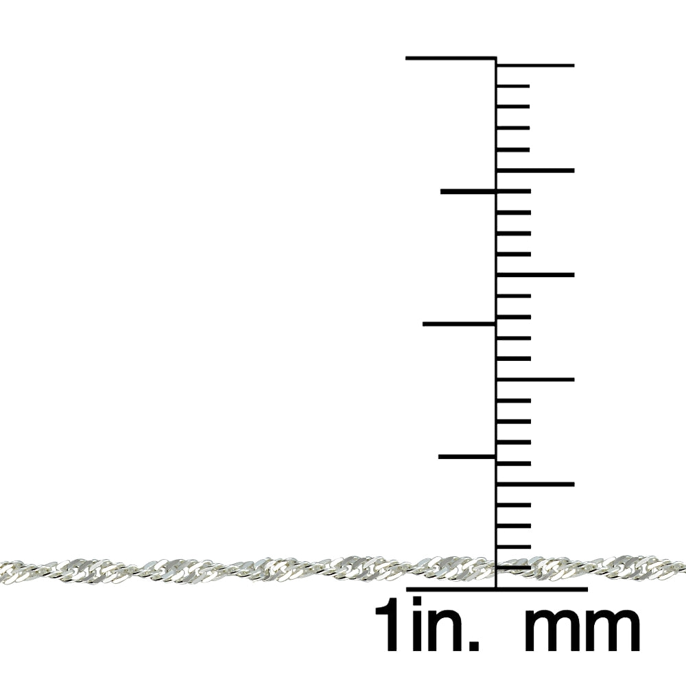 Sterling Silver Italian 2.5mm Diamond-Cut Twist Chain Necklace 24-Inches-4