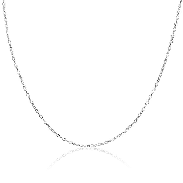 Sterling Silver 0.90mm Thin Delicate Cable Chain Necklace, 18 Inches