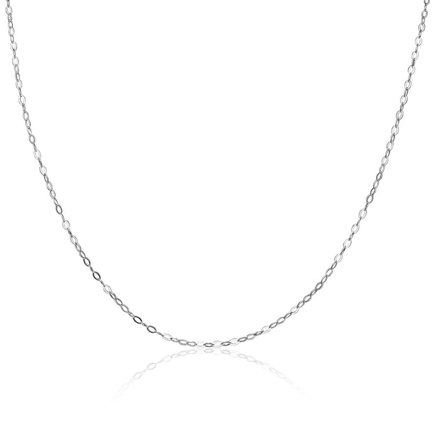 Sterling Silver 0.90mm Thin Delicate Cable Chain Necklace, 24 Inches
