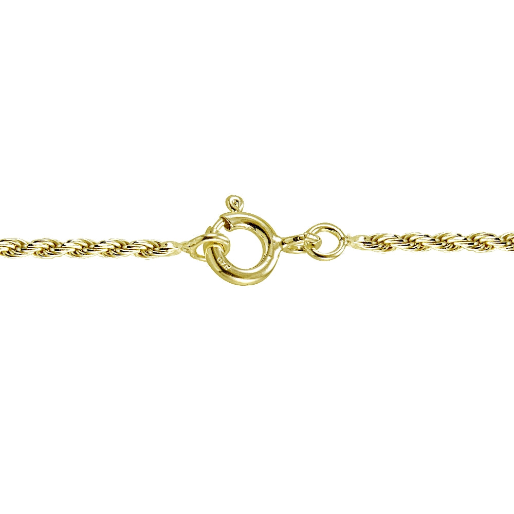 Gold Tone over Silver Italian 1.5mm Twisted Rope Chain Necklace for Pendants 24-Inches-2