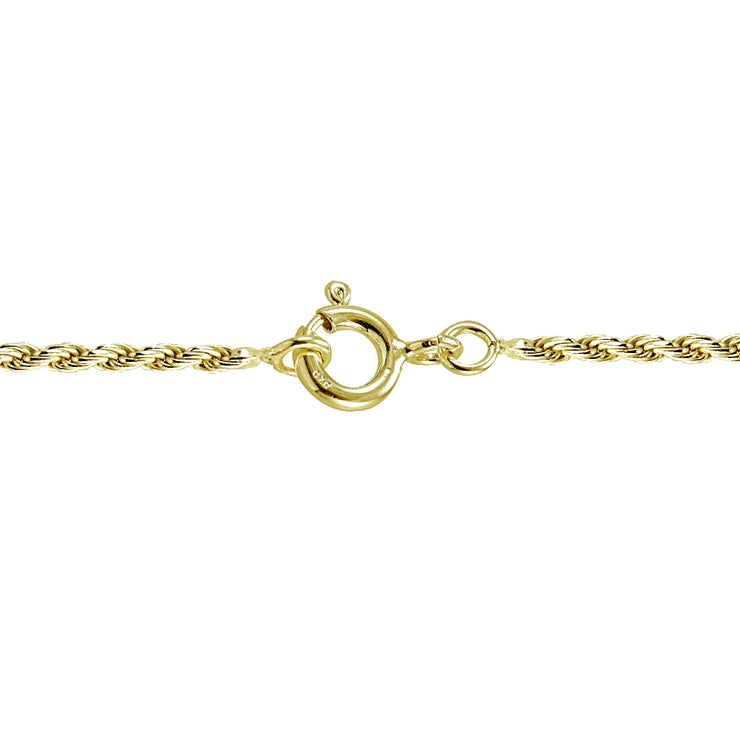 Gold Tone over Silver Italian 1.5mm Twisted Rope Chain Necklace for Pendants 24-Inches