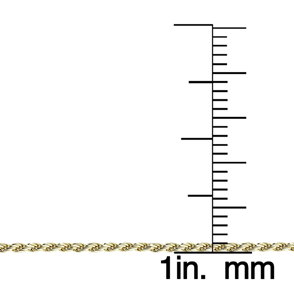 Gold Tone over Silver Italian 1.5mm Twisted Rope Chain Necklace for Pendants 24-Inches-4