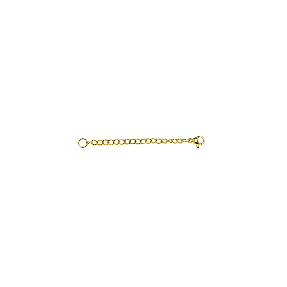 Yellow Gold Flashed Stainless Steel Chain Link Extender for Pendant Necklace Bracelet Anklet, 2 Inches