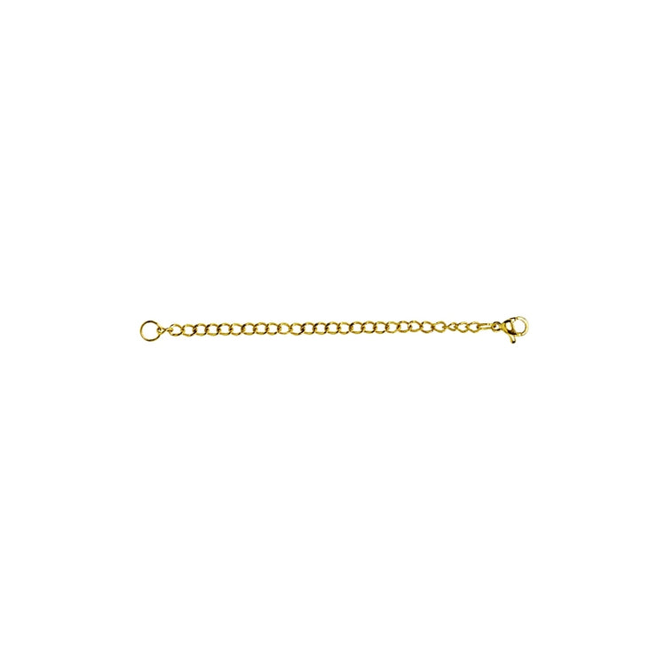 Yellow Gold Flashed Stainless Steel Chain Link Extender for Pendant Necklace Bracelet Anklet, 3 Inches