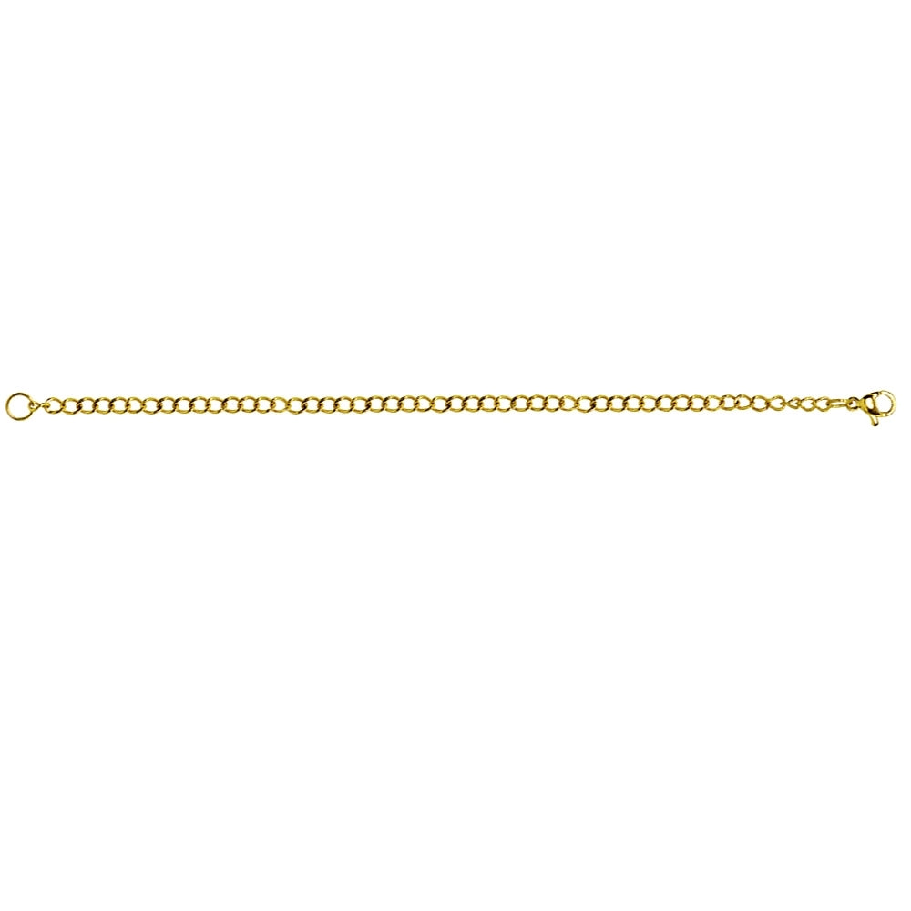 Yellow Gold Flashed Stainless Steel Chain Link Extender for Pendant Necklace Bracelet Anklet, 6 Inches