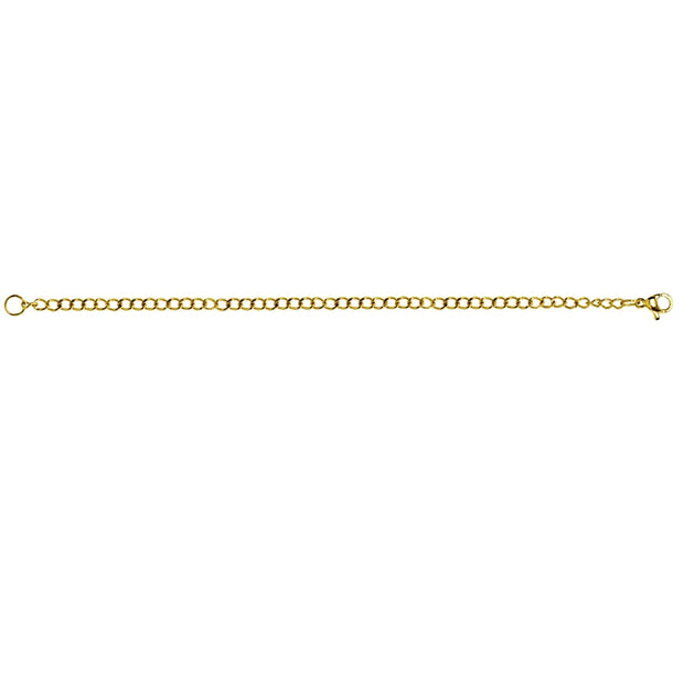 Yellow Gold Flashed Stainless Steel Chain Link Extender for Pendant Necklace Bracelet Anklet, 6 Inches