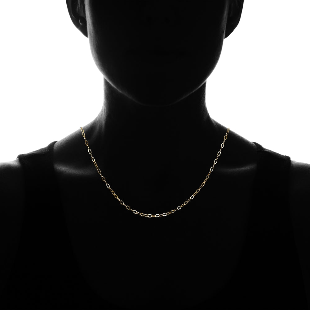 Yellow Gold Flashed Sterling Silver 0.90mm Thin Delicate Cable Chain Necklace, 18 Inches-3