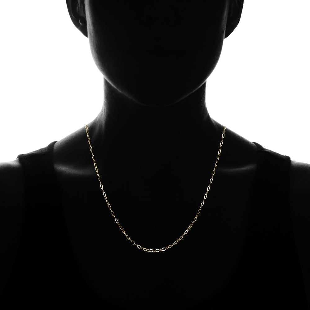 Yellow Gold Flashed Sterling Silver 0.90mm Thin Delicate Cable Chain Necklace, 20 Inches-3