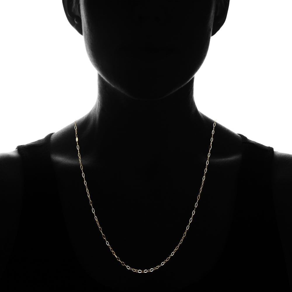 Yellow Gold Flashed Sterling Silver 0.90mm Thin Delicate Cable Chain Necklace, 24 Inches-3