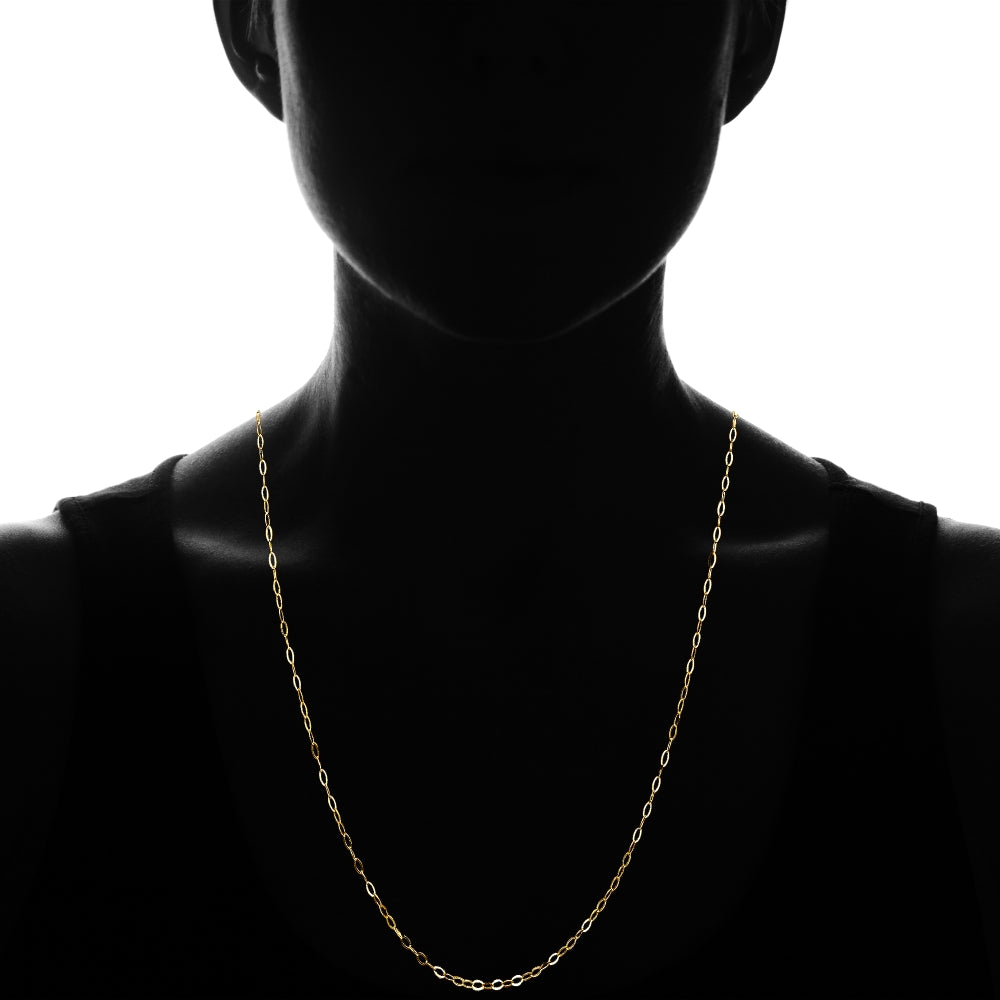 Yellow Gold Flashed Sterling Silver 0.90mm Thin Delicate Cable Chain Necklace, 30 Inches-3
