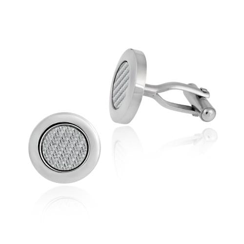 Stainless Steel Circle Woven Cufflinks