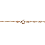 Rose Gold Tone over Silver Italian 2.5mm Diamond-Cut Twist Chain Necklace for Pendants 24-Inches