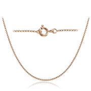 Rose Gold Tone over Sterling Silver Italian 1.05mm Box Chain Necklace 24 Inches