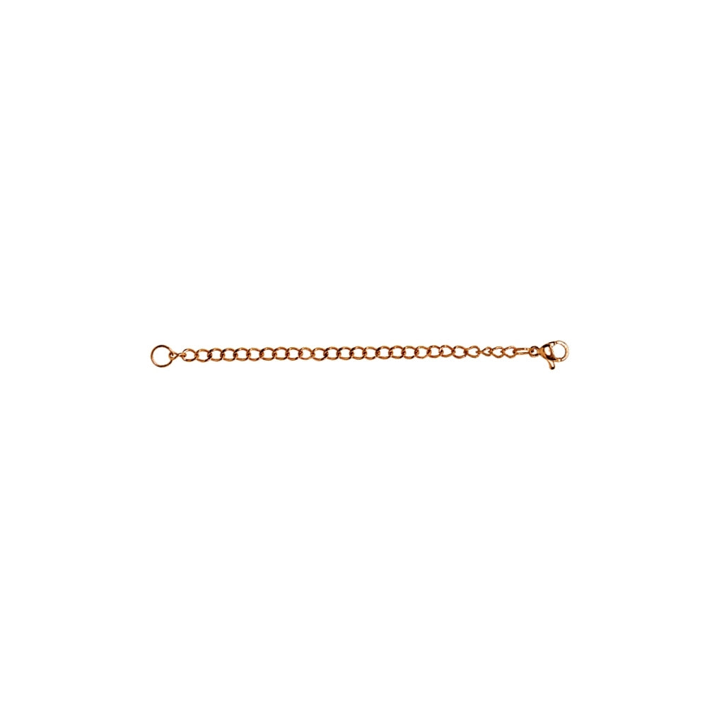 Rose Gold Flashed Stainless Steel Chain Link Extender for Pendant Necklace Bracelet Anklet, 3 Inches