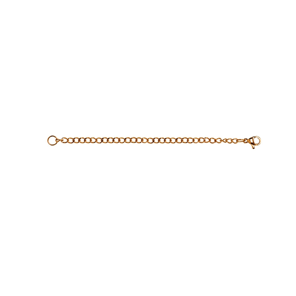 Rose Gold Flashed Stainless Steel Chain Link Extender for Pendant Necklace Bracelet Anklet, 4 Inches