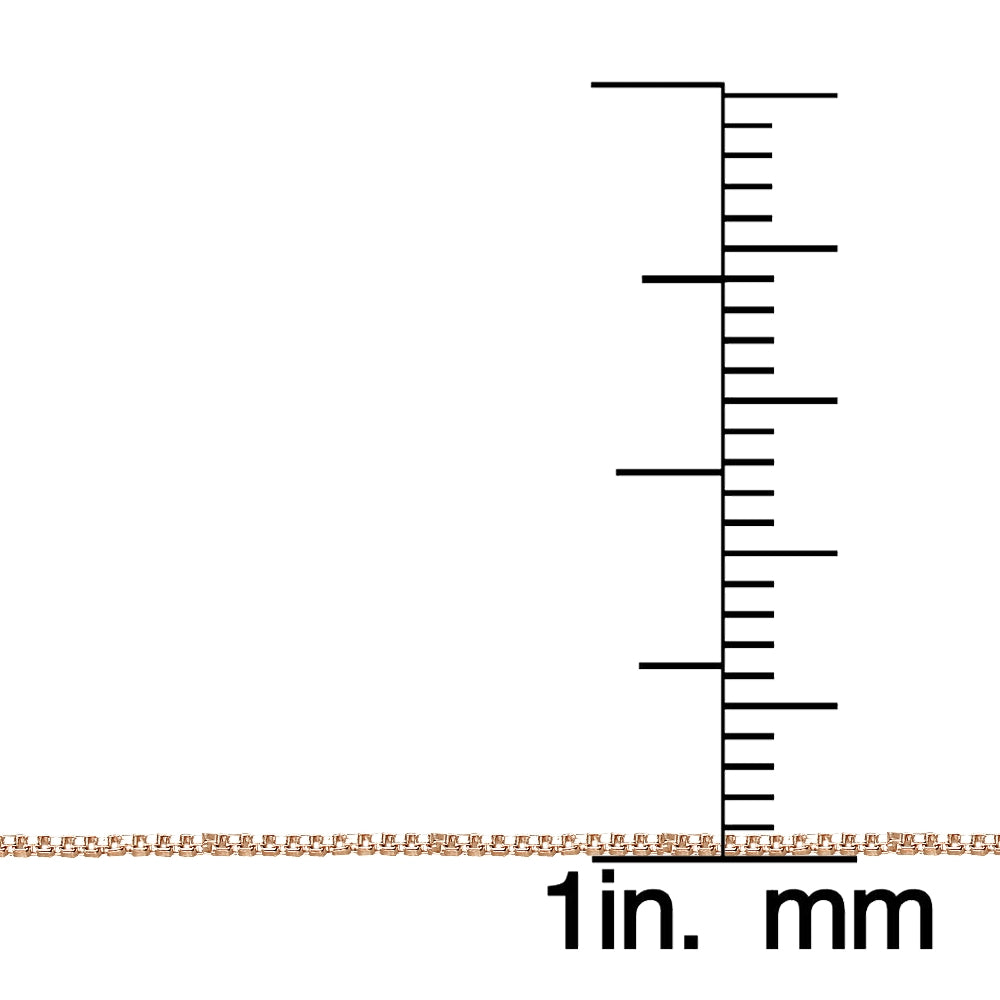 Rose Gold Tone Sterling Silver Italian 1mm Box Chain Necklace for Pendants 16 Inches-4