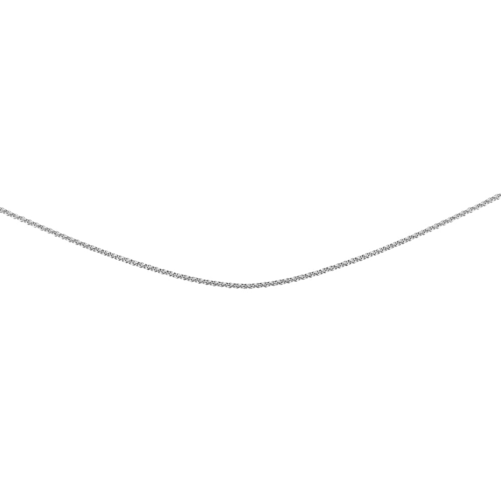 Sterling Silver 1mm Thin Cable Rolo Choker Size Chain Necklace for Pendants, 13” + 3”