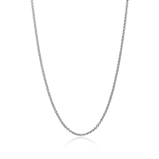 Sterling Silver 1mm Thin Cable Rolo Chain Necklace, 14 Inches