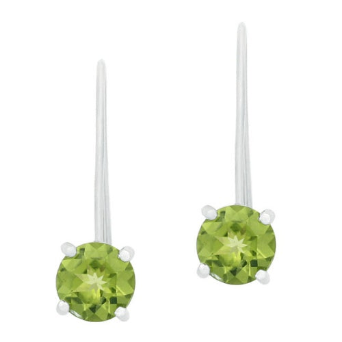 Sterling Silver 2.5 CT. Peridot Drop Earrings