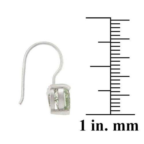 Sterling Silver 1.3ct. TGW Green Amethyst Heart Drop Earrings-2