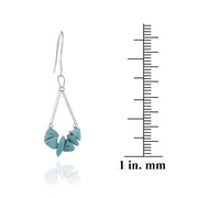 Sterling Silver Turquoise Chip Triangle Earrings
