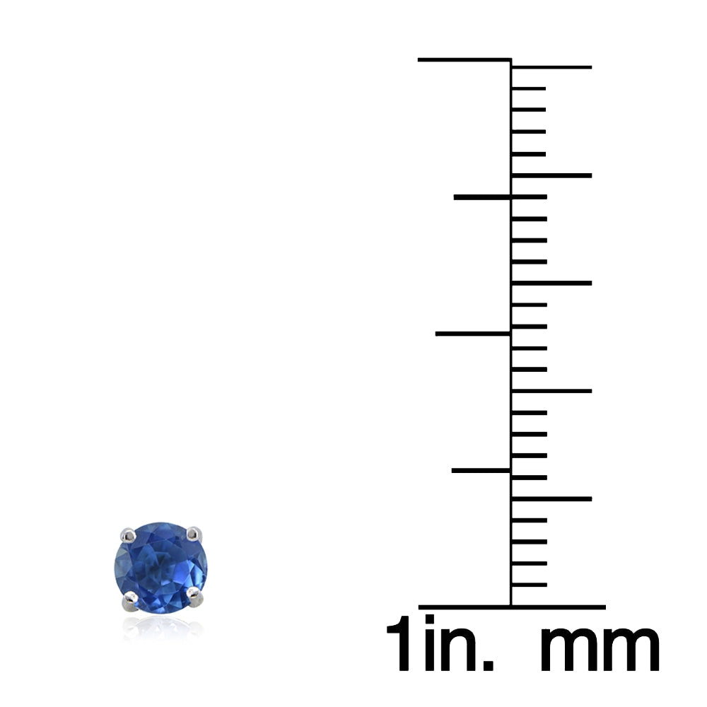 Sterling Silver Genuine Kyanite 6mm Round Stud Earrings-3