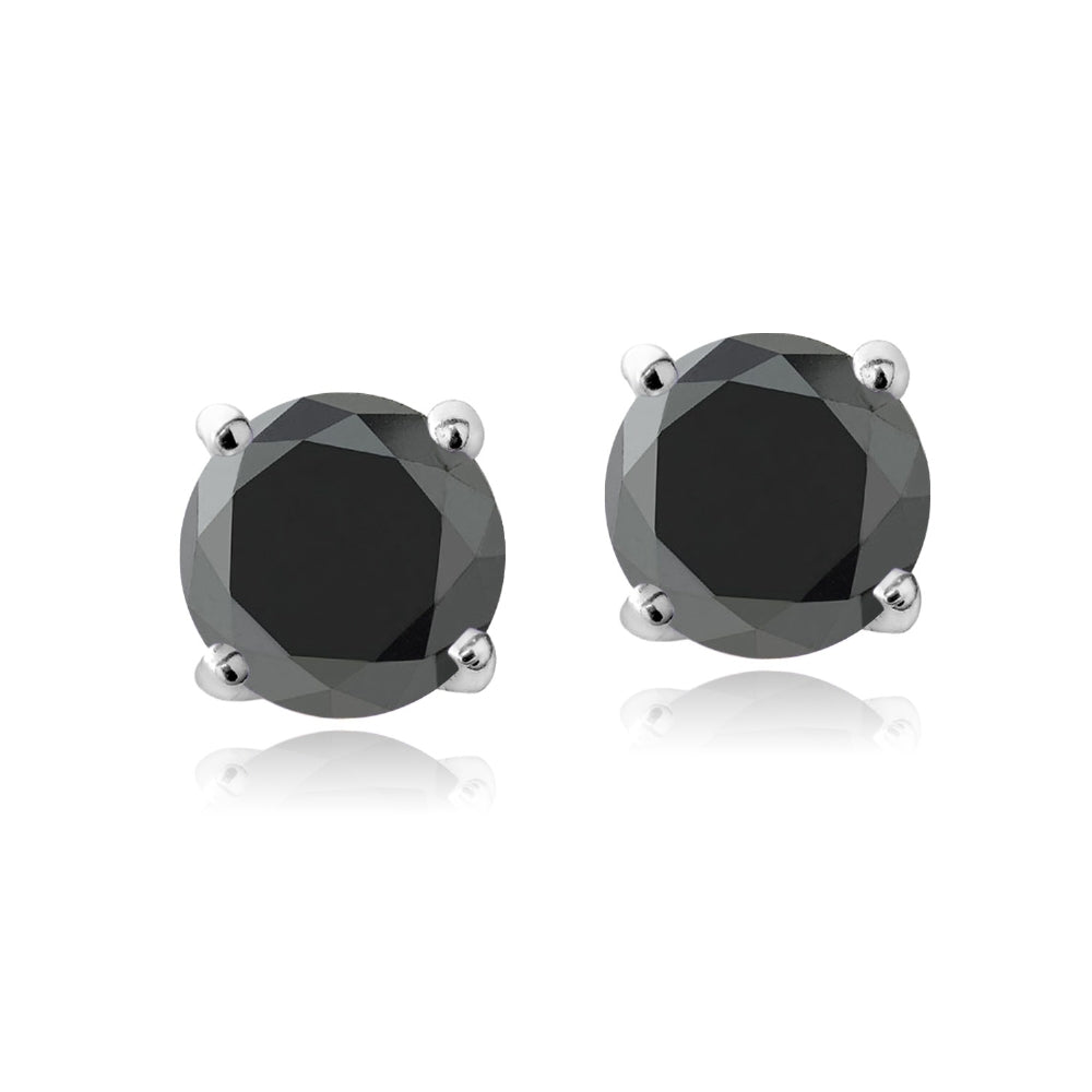Sterling Silver Genuine Sapphire 6mm Round Stud Earrings - September Birthstone