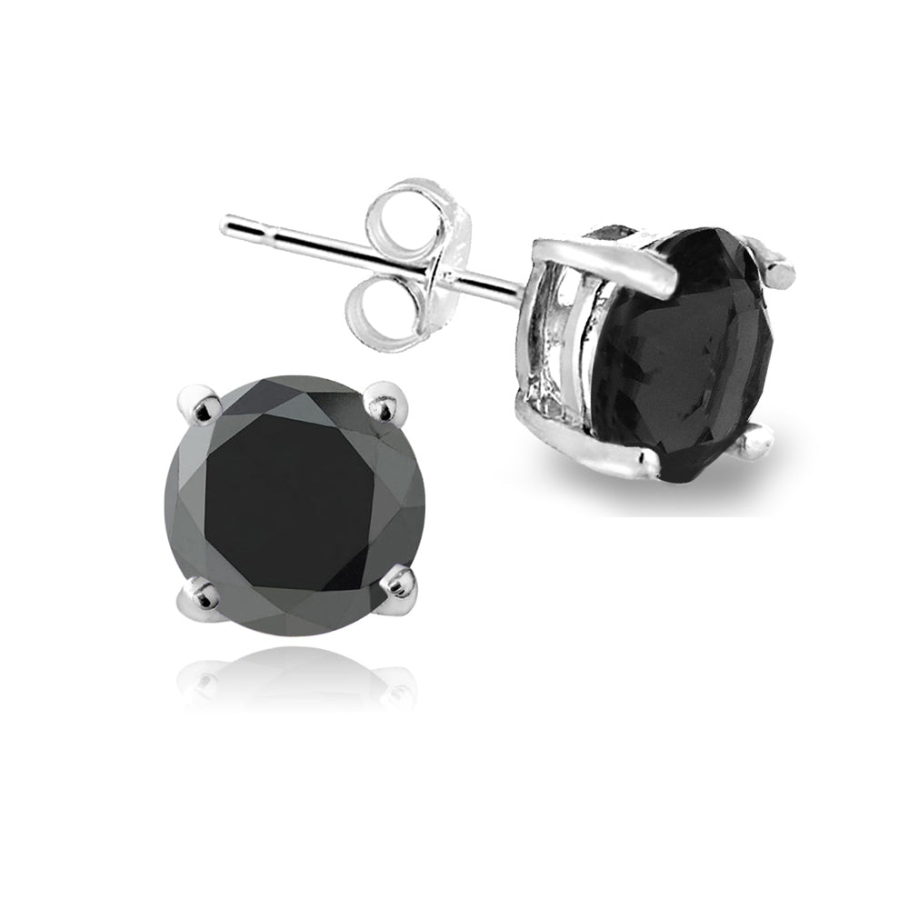 Sterling Silver Genuine Sapphire 6mm Round Stud Earrings - September Birthstone-2