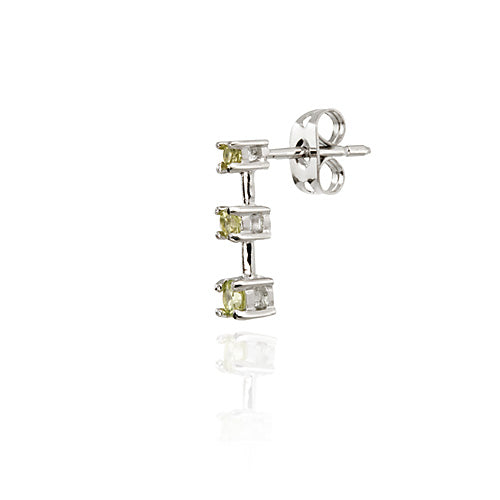 Sterling Silver Peridot Past Present Future Earrings-2