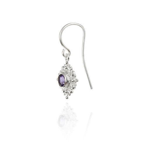 Sterling Silver Amethyst Filigree Dangle Earrings-2