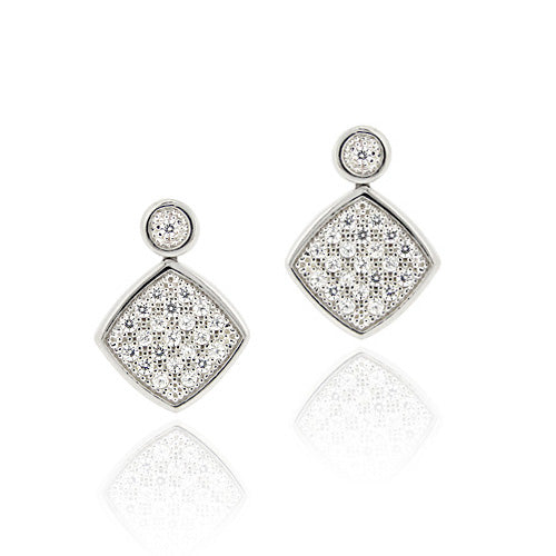 Sterling Silver CZ Micro Pave Earrings